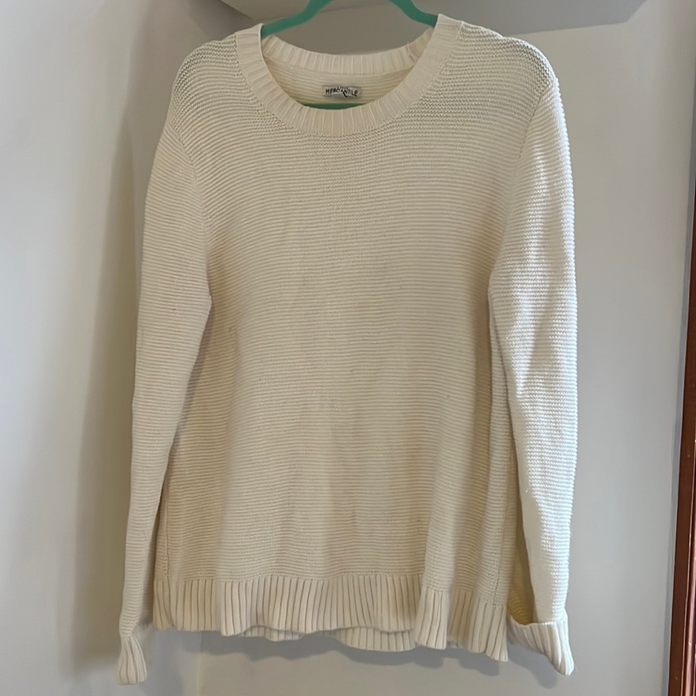 J Crew off white knit sweater